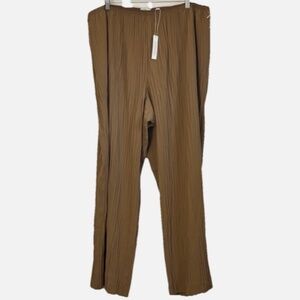Vince Wide Leg Pleated Pull On Pants in Brown
